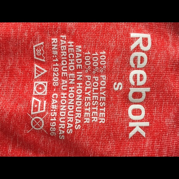 Men’s Reebok Red Active Sports Tee Small Size - Picture 2 of 4